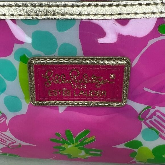 Lilly Pulitzer for Estee Lauder Floral Print Pink Multicolor Small Makeup Bag - Picture 7 of 7